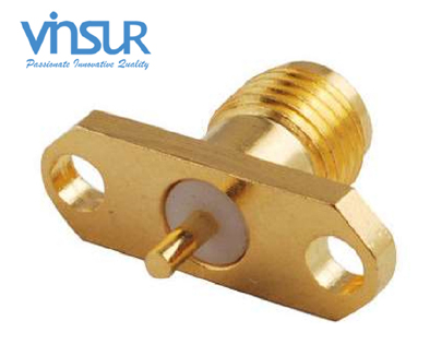 11521370 -- RF CONNECTOR - 50OHMS, SMA FEMALE, STRAIGHT, 2 HOLE FLANGE, ROUND POST